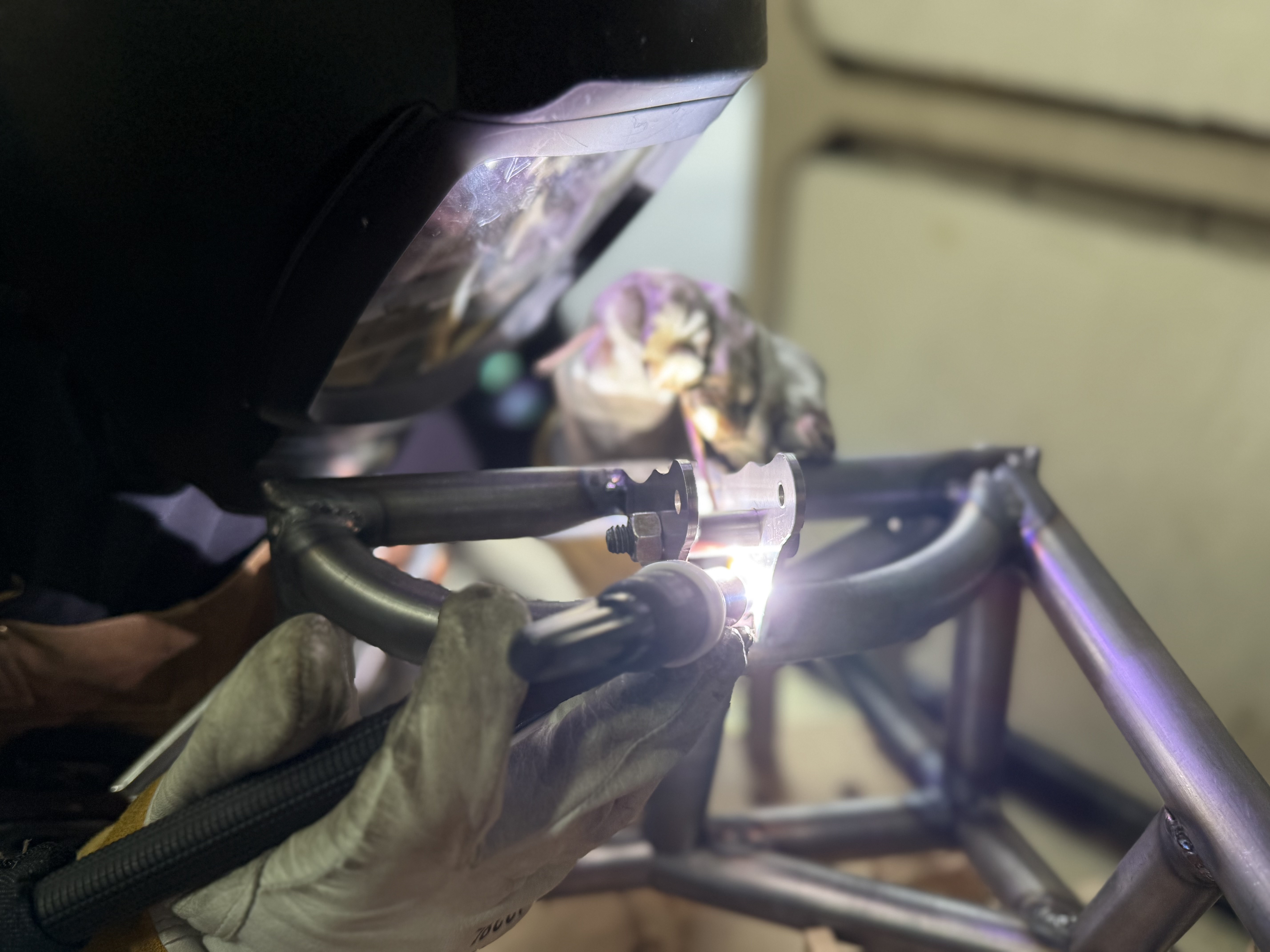 TIG welding the trailing arm